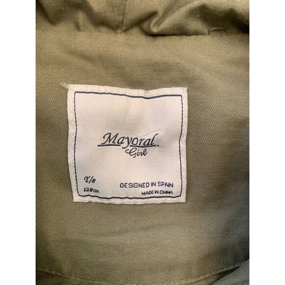 Mayoral Girl's Size 8 Olive Green Hooded Jacket With‎ Studs - Picture 3 of 16